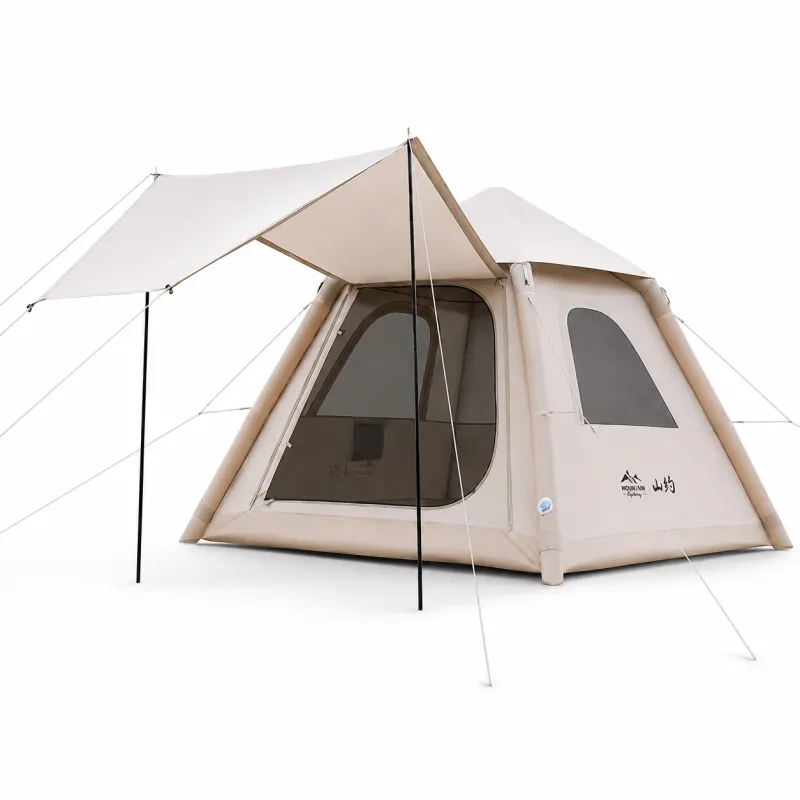 "Self-Inflating Camping Tent with Built-in Pump"