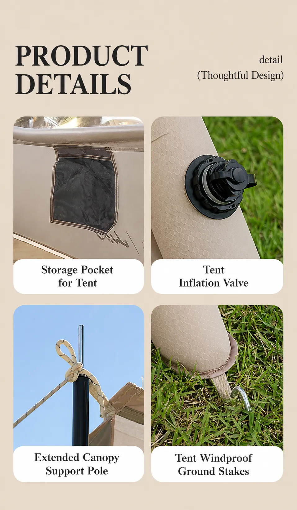 "Self-Inflating Camping Tent with Built-in Pump" - Image 6